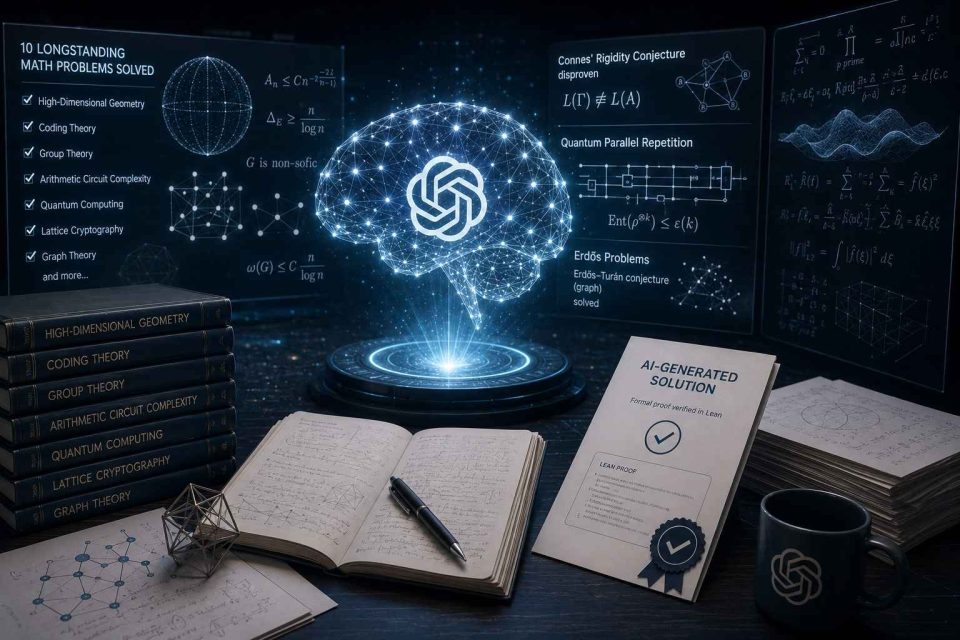 OpenAI logosu ve matematiksel formüller